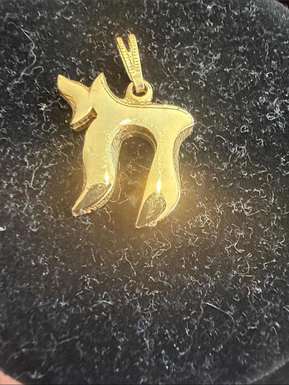 Polished Gold Chai Symbol Pendant Necklace for Women